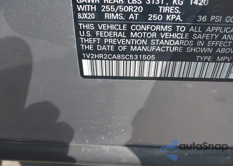 2025 Volkswagen Atlas 2.0T Se W/Technology from USA, damaged, VIN 1V2HR2CA8SC531505